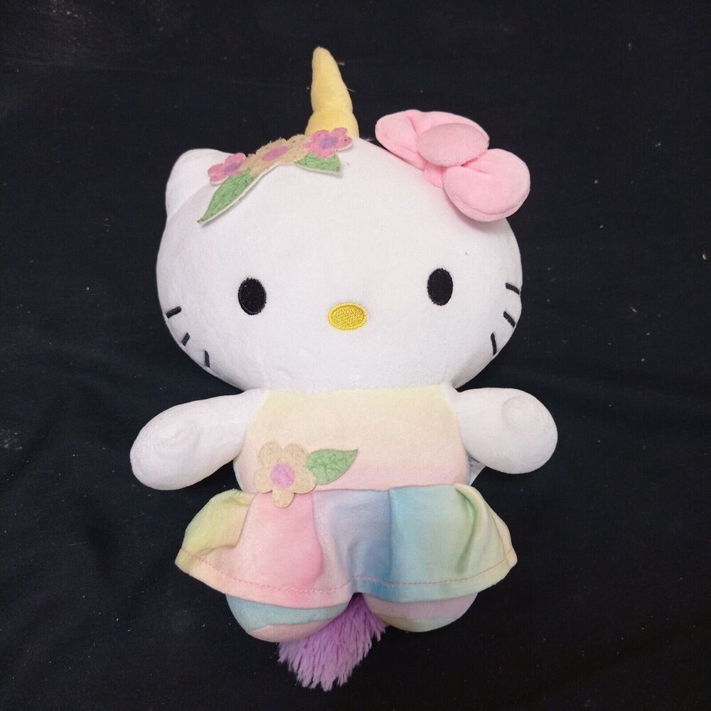 Hello Kitty Sanrio Unicorn Rainbow Spandex Plush 12" Stuffed Doll Toy Fiesta